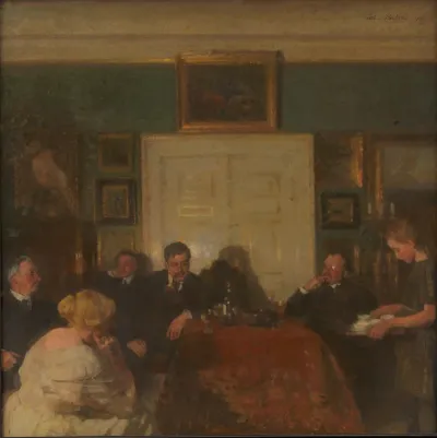Aftenselskab i kunstnerens hjem