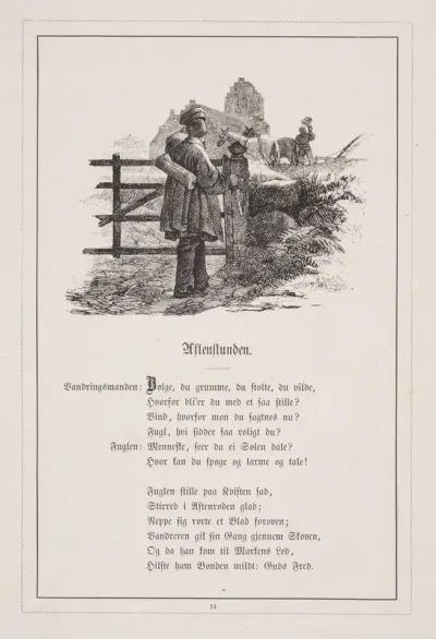 Aftenstunden. Illustration til H.V. Kaalund, "Fabler for Børn"