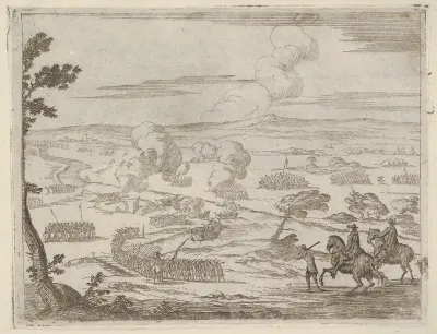 After a Long March, Francesco I d'Este Passes with the River of Cassano with his Army, thus Causing Great Harm to the Spanish, from "L'Idea di un Principe ed Eroe Cristiano in Francesco I d'Este, di Modena e Reggio Duca VIII [...]"