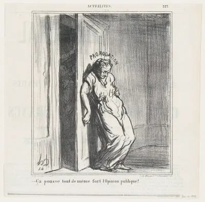 After all, public opinion is really pushing hard, from 'News of the day,' published in Le Charivari, January 16, 1869