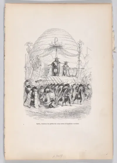 After, in came the body of guards armed with terrible stings, from "Scenes from the Private and Public Life of Animals"