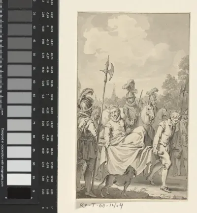 Aftocht van Lodewijk van Nassau uit Bergen op een draagbaar, 6 september 1572