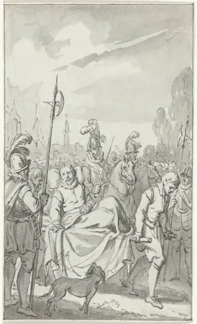 Aftocht van Lodewijk van Nassau uit Bergen op een draagbaar, 6 september 1572
