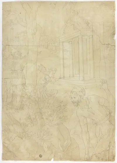 Agamemnon Kneeling in Front of the Temple of Diana