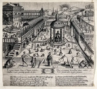 Ages of man: first stage, childhood from birth to the age of sixteen and the classical orders of architecture: composite