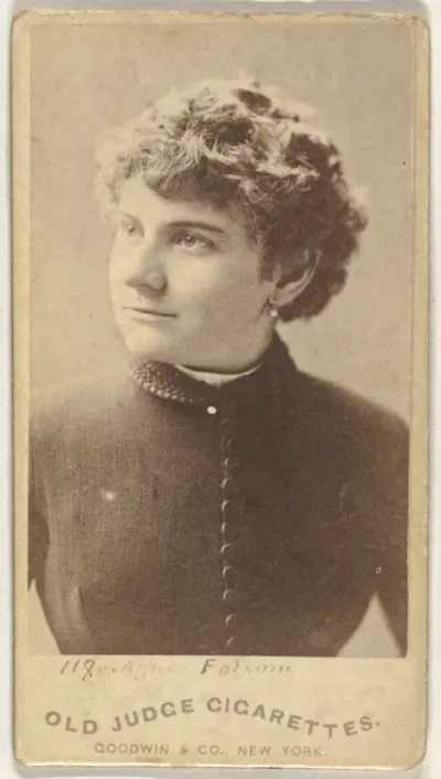 Agnes Folsom, from the Actors and Actresses series (N171) for Old Judge Cigarettes