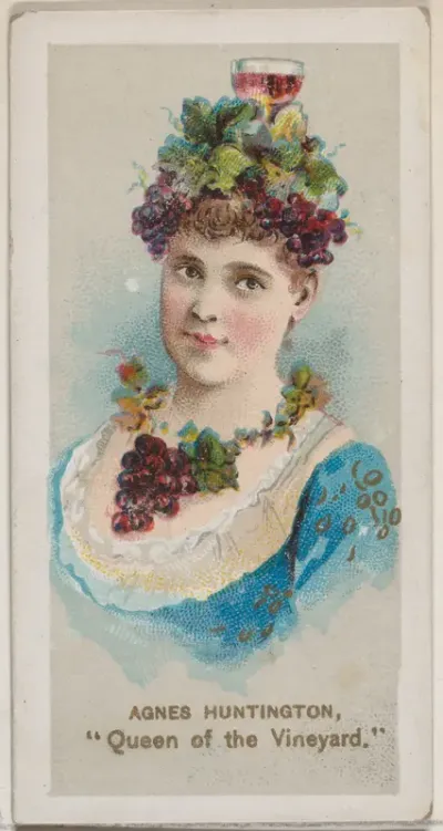 Agnes Huntington as "Queen of the Vineyard," from the series Fancy Dress Ball Costumes (N73) for Duke brand cigarettes