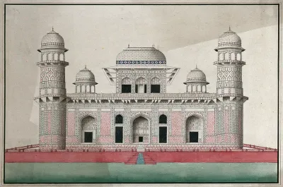 Agra: marble mausoleum of I'timad al Daula, decorated with mosaic and marble inlay work