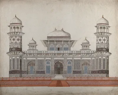 Agra: Mausoleum of Itmad-ud-Daula's, decorated with pietra dura in an amazing variety of geometrical arabesque