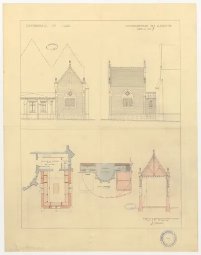 Agrandissement des sacristies de la cathédrale de Laval (1897)