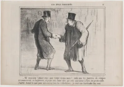 Ah! monsieur Gobinet, dans quel temps vivons-nous!..., from Ces Bons Parisiens, published in Le Charivari, Sepetember 23, 1857