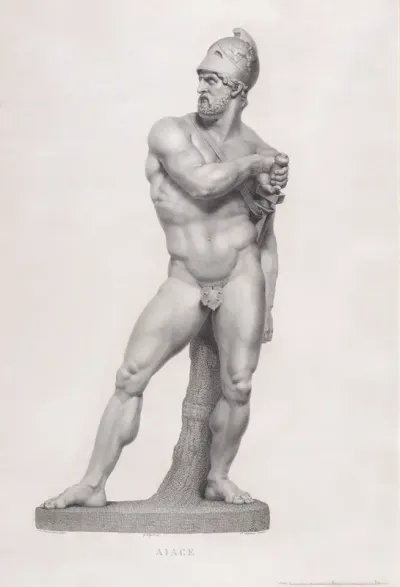 Ajax, front view, from "Oeuvre de Canova: Recueil de Statues..."