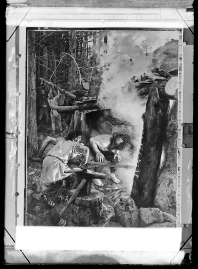 Akseli Gallen-Kallela: "Sammon taonta" vuodelta 1893