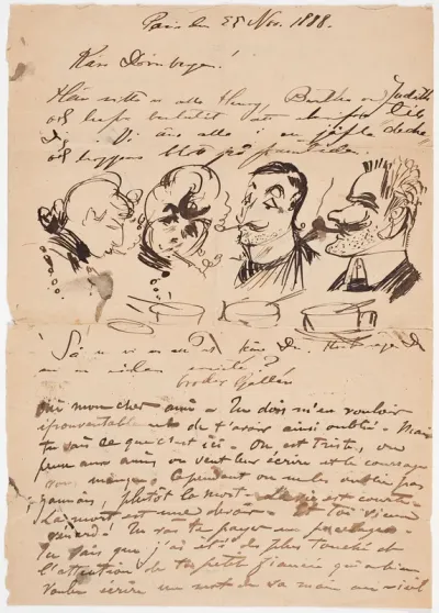 Akseli Gallen-Kallela’s, Henry de Vallombreuse’s and Judith’s letter to Carl Dørnberger 25.11.1888