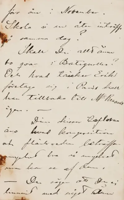 Akseli Gallen-Kallela’s letter to Carl Dørnberger s.d. [augusti-september 1887?]