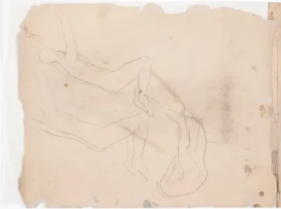 Alaston miesmalli, luonnoksia maalaukseen Melankolia 1895.