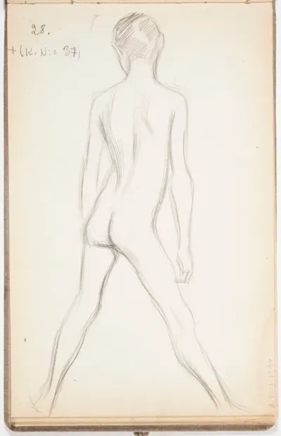 Alastonmalli, selin. Todennäköisesti n. 1908-09.