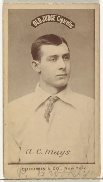 Albert C. "Al" Mays, Pitcher, Brooklyn Bridegrooms, from the Old Judge series (N172) for Old Judge Cigarettes