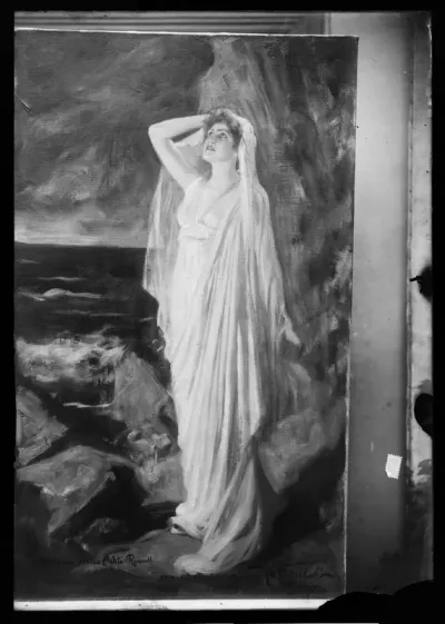 Albert Edelfelt: "Aino Ackté Alcestena Styx-virran rannalla" vuodelta 1902