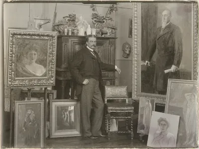 Albert Edelfelt in his Paris studio