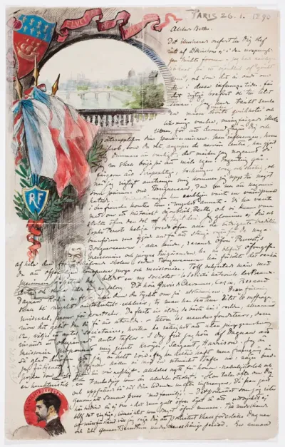 Albert Edelfelt's letter to Berta Edelfelt, Paris, 26.1.1890