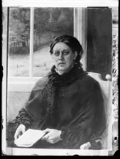 Albert Edelfelt: "Taiteilijan äidin, Alexandra Edelfeltin muotokuva" n. vuodelta 1883