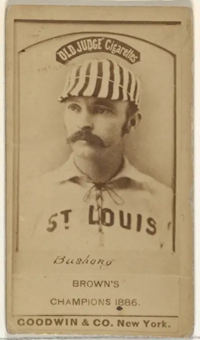 Albert John "Doc" Bushong, Catcher, St. Louis Browns, from the Old Judge series (N172) for Old Judge Cigarettes