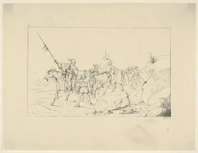 Albert S. Johnston Crossing the Desert to Join the Southern Army (from Confederate War Etchings)