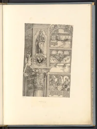 Albrecht II. der Glückhafte, Fürsten (Die Ehrenpforte Kaiser Maximilians I., linkes Freisäulenpaar, D', E' 1, 7-9)