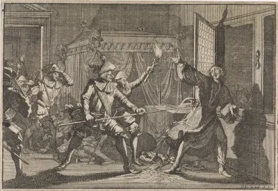 Albrecht von Wallenstein, hertog van Friedland, wordt vermoord door zijn eigen soldaten, 1634