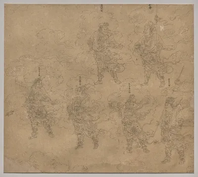Album of Daoist and Buddhist Themes: Procession of Daoist Deities: Leaf 14