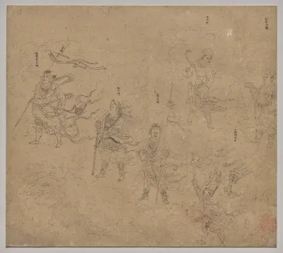 Album of Daoist and Buddhist Themes: Procession of Daoist Deities: Leaf 15