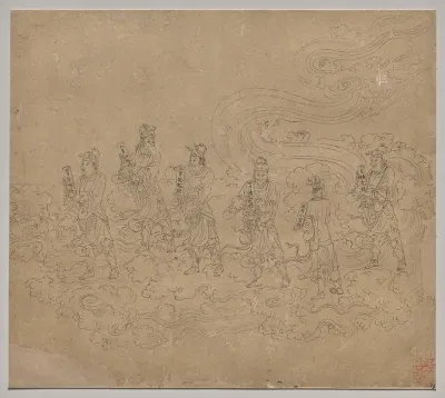 Album of Daoist and Buddhist Themes: Procession of Daoist Deities: Leaf 23