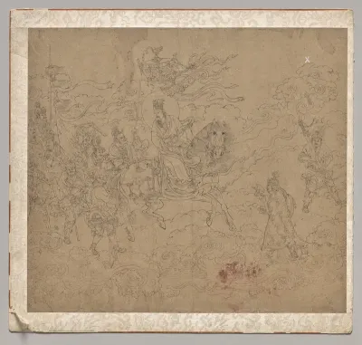 Album of Daoist and Buddhist Themes: Procession of Daoist Deities: Leaf 4