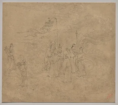 Album of Daoist and Buddhist Themes: Procession of Daoist Deities: Leaf 7