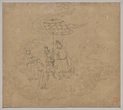 Album of Daoist and Buddhist Themes: Procession of Daoist Deities: Leaf 9