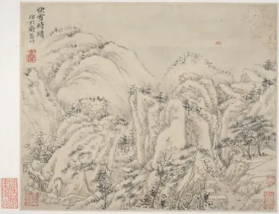 Album of Landscapes, Plants, Figures and Animals: Sunset in the Mountains