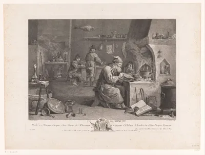 Alchemist in zijn werkplaats