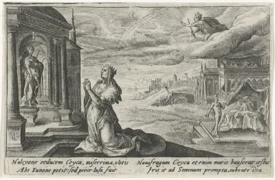 Alcyone bidt voor de veilige terugkeer van Ceyx