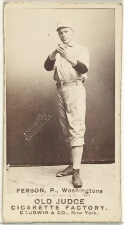 Alexander "Colonel" Ferson, Pitcher, Washington Nationals, from the Old Judge series (N172) for Old Judge Cigarettes
