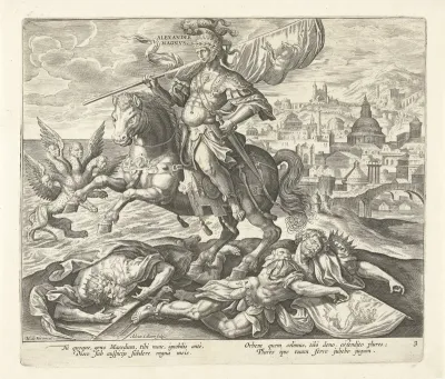 Alexander de Grote als derde koning uit het visioen van Daniël