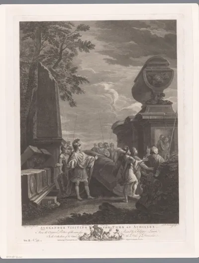 Alexander de Grote bezoekt de tombe van Achilles