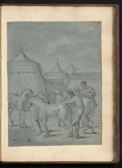 Alexander de Grote laat de manen en staarten van paarden en muilezels afsnijden
