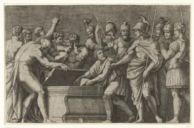 Alexander de Grote laat de werken van Homerus veilig opbergen