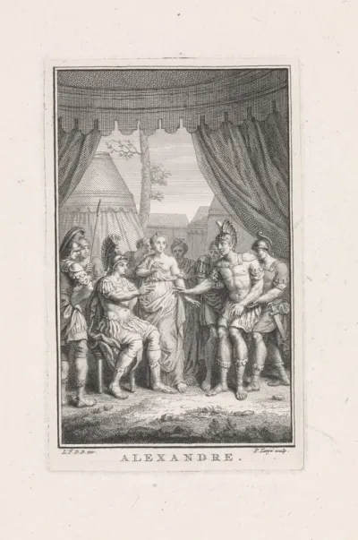 Alexander de Grote onder een baldakijn