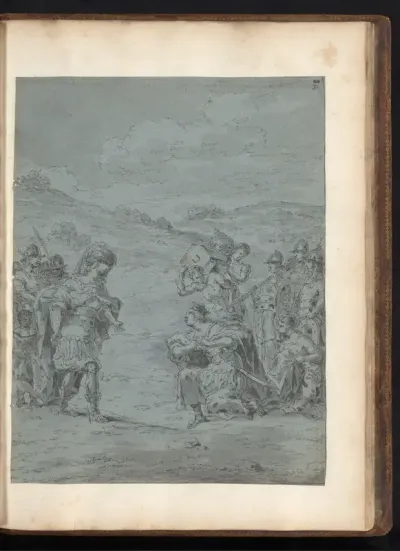 Alexander de Grote ontmoet Thalestris, koningin van de Amazonen