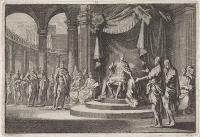 Alexander en Aristobulus verantwoorden zich voor keizer Augustus