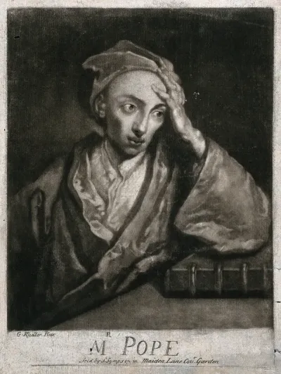 Alexander Pope. Mezzotint after Sir Godfrey Kneller