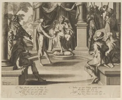 Alexander the Great as a Judge, plate 10 from "Thronus Justitiae, tredecim pulcherrimus tabulis..."