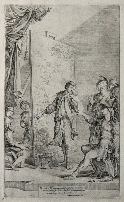 Alexander the Great being mocked by the apprentices in the studio of Apelles